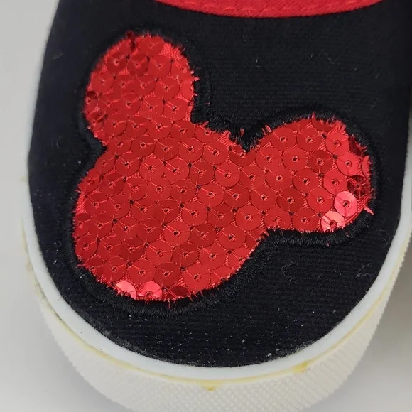 Disney Mickey Mouse Wedge Shoes Sequins and Canvas Size 9 - Picture 4 of 12